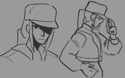 Initial character sketches.